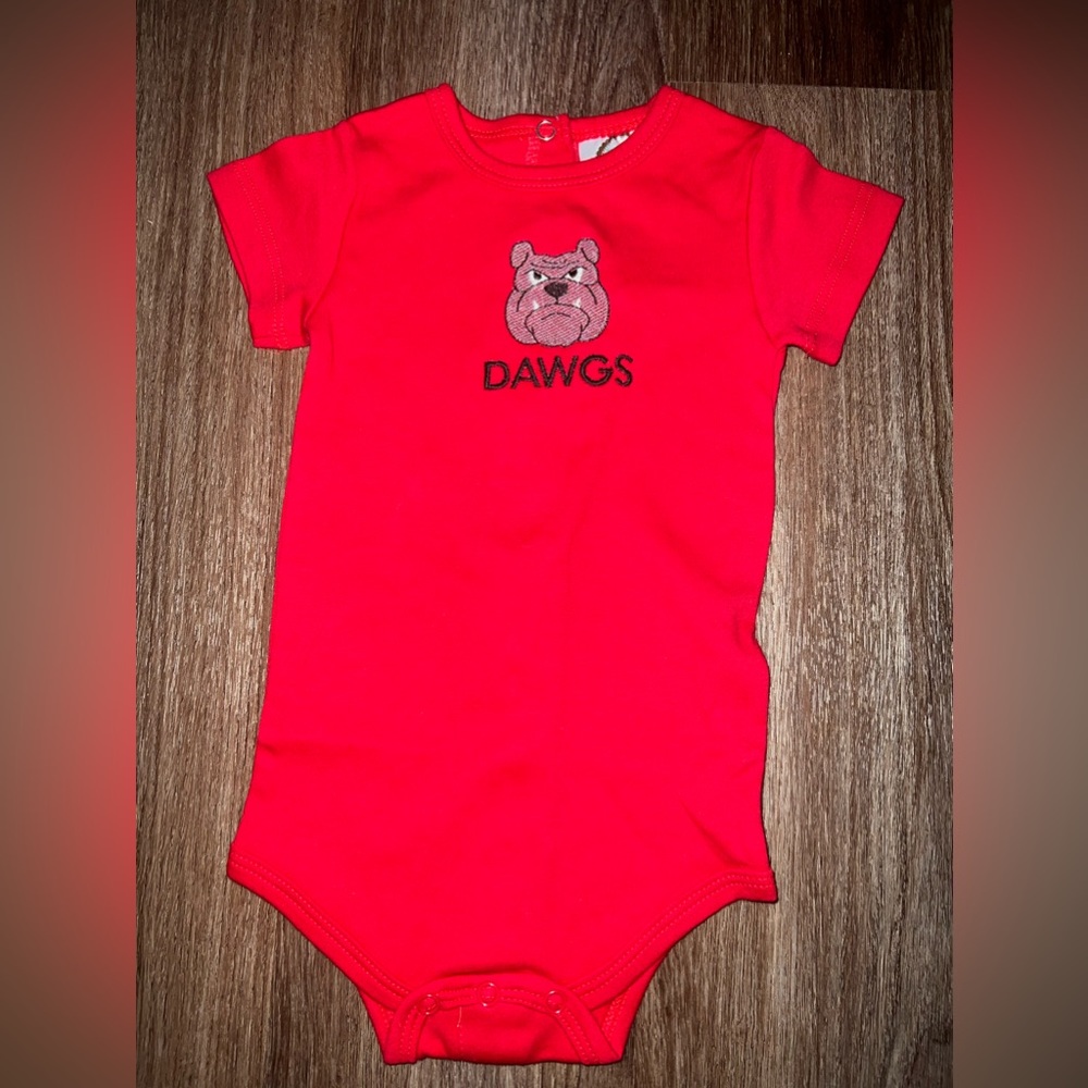 NEW embroidered Georgia bulldogs onesie